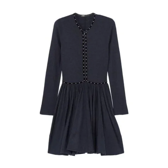 ❌❌SOLD Riska unit long sleeve dress size 3 navy Euc - Picture 1 of 14